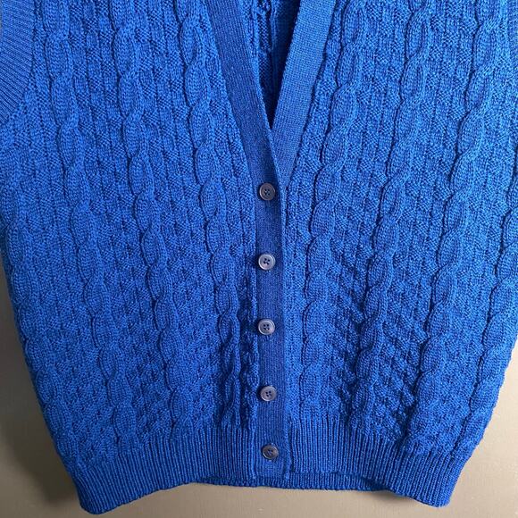 Vintage Pendleton Sz M Women's 100% Virgin Wool Sweater Vest Button Front Navy - Picture 3 of 8